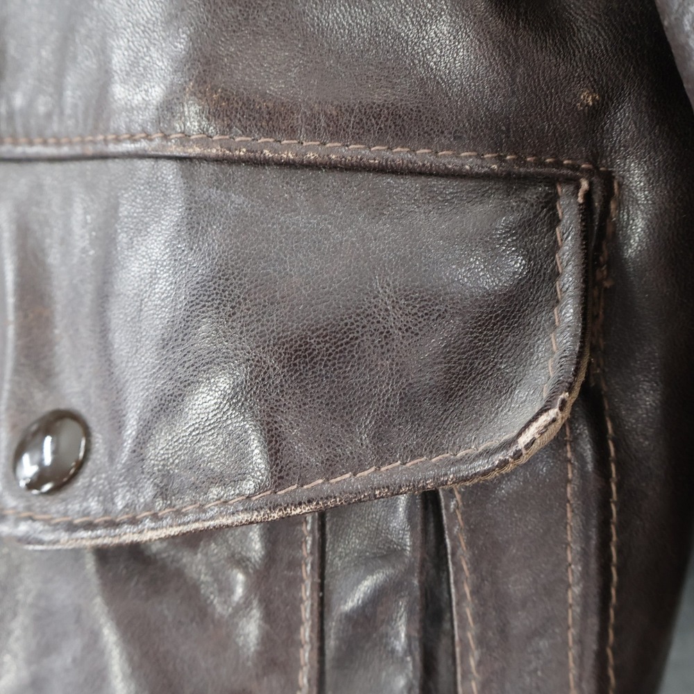 Schott NYC Vtg Leather Flight Bomber Jacket Fur Collar Lining Mens Size 34 USA - Picture 7 of 16